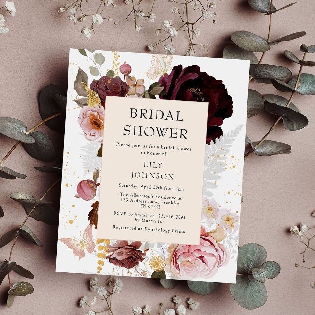 Flyer Chá de panela Rosa Dourado Elegante de Orçamento (Criador carregado)