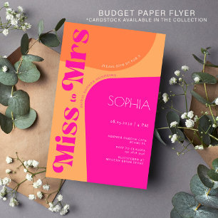 Flyer Chá de panela rosa quente da tendência de orçament