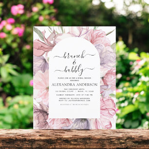 Flyer Chá de panela Roxo do Brunch e Bubble Boho