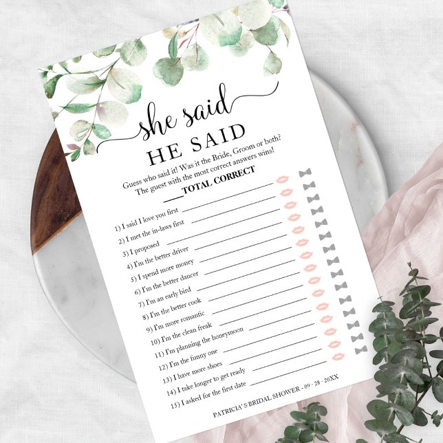 Flyer Chá de panela Verde Ele Disse Que Ela Disse Jogo (Criador carregado)