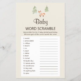 Flyer Chá Woodland Fox UK Baby Word Scramble Game