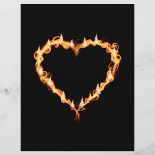 Flyer CHAMAS CALOR coração negro fogo queimando amor que