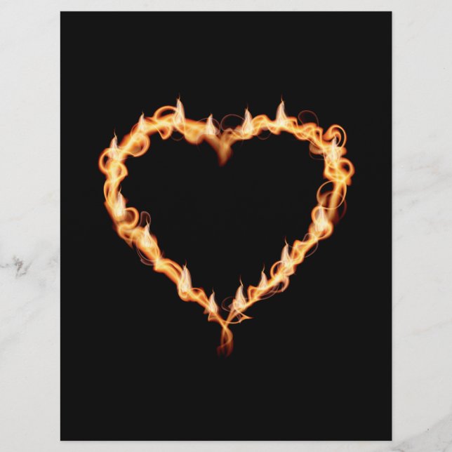 Flyer CHAMAS CALOR coração negro fogo queimando amor que (Frente)
