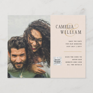 Flyer Champanhe Blush PHOTO Casamento Convite QR Código