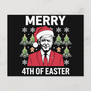 Flyer Chapéu de Natal de Joe Biden Merry 4 de Páscoa