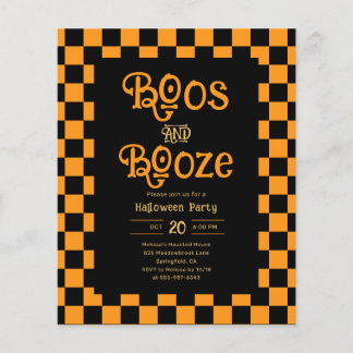 Flyer Cheap Retro Boos And Booze Halloween Party