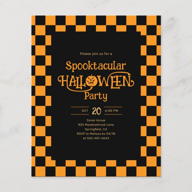 Flyer Cheap Retro Spooktacular Halloween Party (Frente)