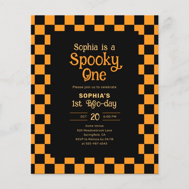 Flyer Cheap Retro Spooky One Halloween Birthday (Frente)