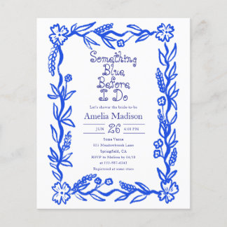 Flyer Cheap Something Blue Flower Bridal Shower