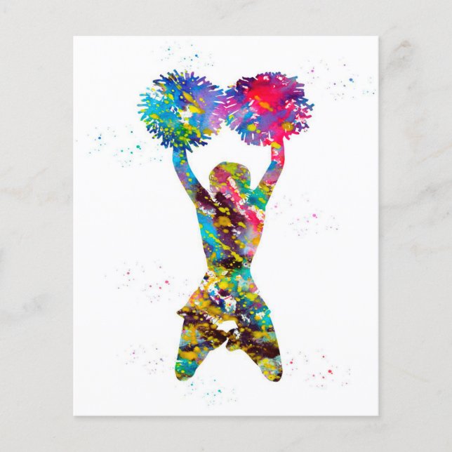 Flyer Cheerleader com pompas | Cute Desi Cheerhead (Frente)
