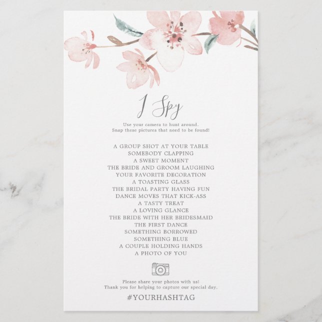 Flyer Cherry Blossom I Spy Photo Scavenger Hunt Game (Frente)