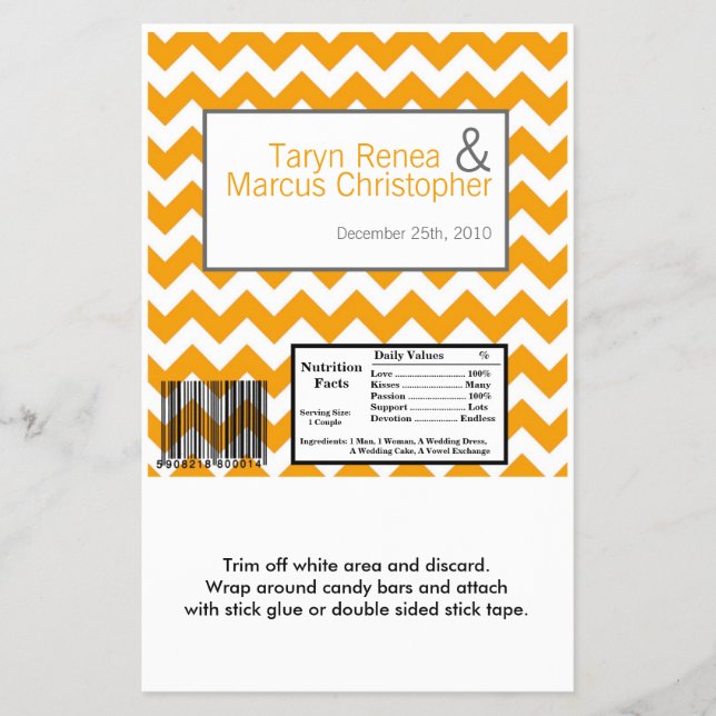 Flyer Chevron Bar grande de Wrapper amarelo de Hershey (Frente)