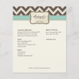 Flyer Chevron Modern Beige, Verde e Castanho