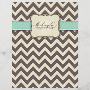 Flyer Chevron Modern Brown, Verde e bege Elegante