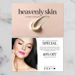 Flyer Chic Beauty Skin Care Spa Boutique Pink<br><div class="desc">Mergulhe sua marca elegante com nosso modelo de panfleto chico perfeito para a indústria da beleza e do esqueleto. Mostra uma foto de alta resolução de um sorvete luxuoso e manchado de creme de pele em uma superfície rosa macia, incorporando simplicidade e sofisticação. Ideal para produtos skincare, negócios de beleza,...</div>