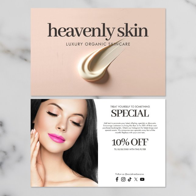 Flyer Chic Beauty Skin Care Spa Boutique Pink (Criador carregado)