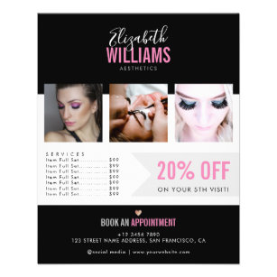 Flyer Chic Black Pink Beauty Salon Promo