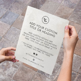 Flyer Chic Marble Logotipo de negócios personalizado e m