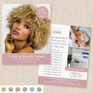 Flyer Chic Modern Makeup Beauty Salon Pink Business