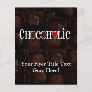 Flyer Chocoholic, Brown escuro e design engraçado do