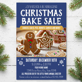 Flyer Christmas Bake Sale Festive Holiday Navy Business