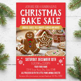 Flyer Christmas Bake Sale Festive Holiday Red Business