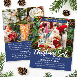 Flyer Christmas Sale Shopping Festive Navy Blue Business