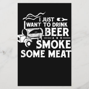 Flyer CHURRASCO Fumando Carne Fumante Presente Beber Cer