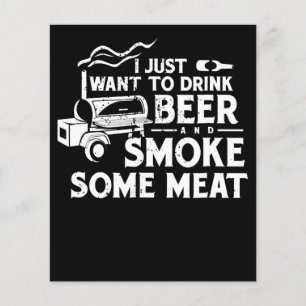Flyer CHURRASCO Fumando Carne Fumante Presente Beber Cer