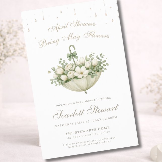 Flyer Chuva de Abril Traz Flores de Maio Baby Shower (Criador carregado)