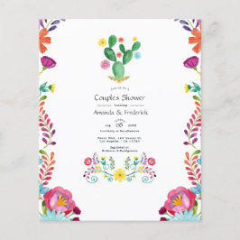 Flyer Chuva de Casal Floral Colorida em Aquarela