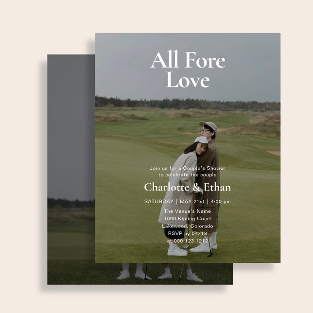 Flyer Chuva de Casamento de Golfe com Orçamento para Tod (Criador carregado)
