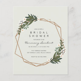 Flyer Chuva de Noiva Boho Geométrico Dourado Verdejante 