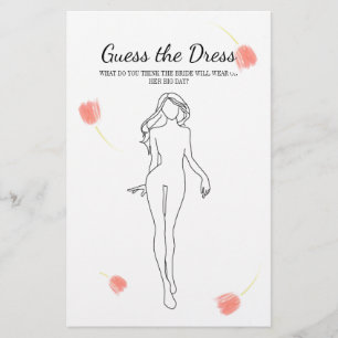 Flyer Chuva de Noiva Jogo Tulipas Rosa Adivinhe o Vestid
