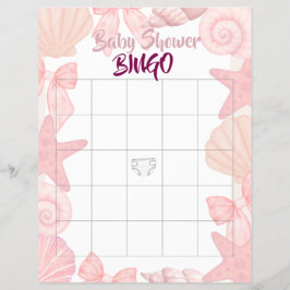 Flyer Chuveiro de Bebê Bingo Rosa Vejo Você Em Breve