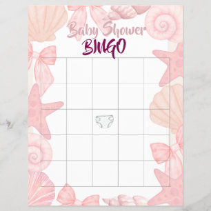 Flyer Chuveiro de Bebê Bingo Rosa Vejo Você Em Breve