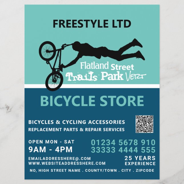 Flyer Ciclismo de Bicicleta Motocross, Anúncio de Loja d (Frente)