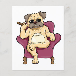 Flyer Cigarro De Fumar  Cachorro Pug Muito Legal