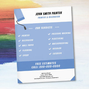 Flyer Cilindro de pintura - Pintor e desorador