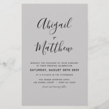 Cinza de Orçamento Convite para Casamento Elegante