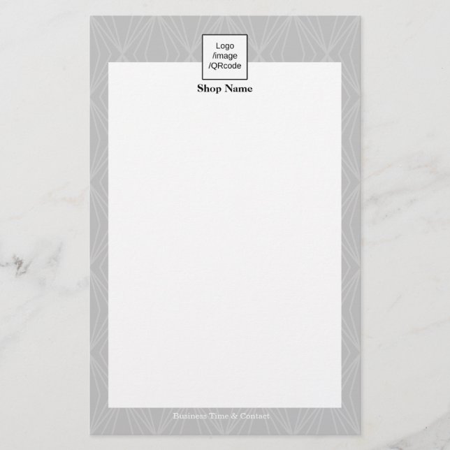 Flyer Cinza de Padrão de Geometria Moderna Preta (Frente)