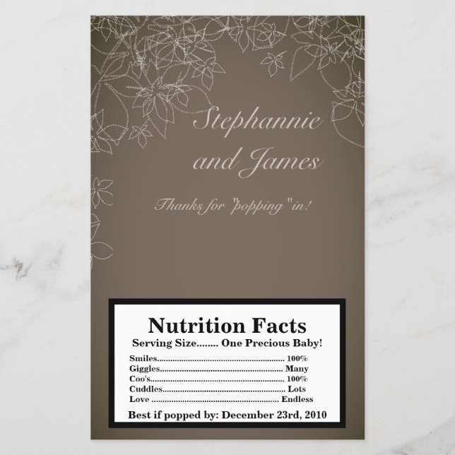 Flyer Cinza de Queda Floral de Autumn Popcorn (Frente)