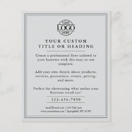 Flyer Cinza leve Elegante Promocional de logotipo comerc