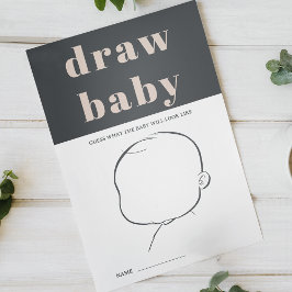 Flyer Cinza Rosa Tipografia Chá Jogo Bebê Desenhar