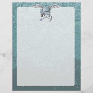 Flyer cinzas azuis de mistura de betão