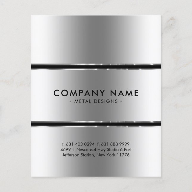 Flyer Cinzas De Prata Metálicas E Estrias Pretas (Verso)