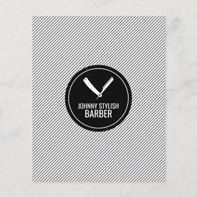 Flyer Círculo compre de barbeiro e preto de faixa (Frente)