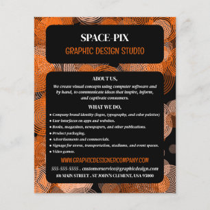 Flyer Círculos Gráficos Laranja, Anúncio do Designer Grá