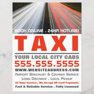 Flyer City Street Lights, Taxi Cab Firm com Lista de Pre