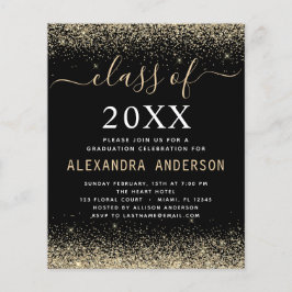 Flyer Classe de Orçamento de Graduação de Foto Dourada P